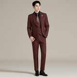青果领结婚礼服西装韩版修身西服套装2511-P275，男装西服套装，星座1606-1