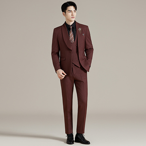 青果领结婚礼服西装韩版修身西服套装2511-P275图片