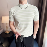 DS008-P42男士半高领短袖T恤春夏新款时尚百搭修身立体打底衫，男装T恤，星座1606-1