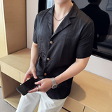 夏季冰丝短袖西服无里衬提花休闲西装DXZ002-P85，男装T恤，星座1606-1