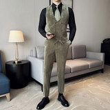 雪尼尔韩版修身商务双排扣马甲套西装MJT2419-P130，男装西服套装，星座1606-1