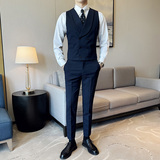 韩版修身双排扣条纹马甲套西装MJT2409-P135,男装西服套装,星座1606-1,四季星座 韩版修身双排扣条纹马甲套西装MJT2409-P135,男装西服套装,星座1606-1,四季星座