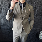 韩版修身商务西服毛呢西装三件套1824-P235，男装西服套装，星座1606-1