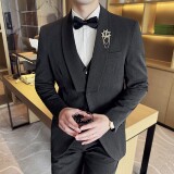 男士青果领商务休闲西装结婚礼服西服套装2526-P265，男装西服套装，星座1606-1