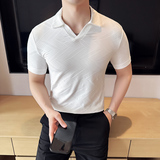 DS020-P48男士短袖冰丝POLO衫夏季新款时尚百搭修身立体T恤，男装T恤，星座1606-1
