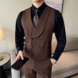 羊毛高品质韩版修身双排扣马甲套西装MJT2417-P135，男装西服套装，星座1606-1