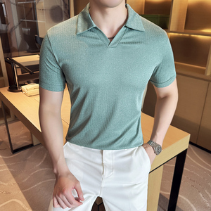 DS010-P48男士短袖POLO衫春夏新款时尚百搭修身立体T恤图片