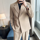 春夏抖音微宽松版型磁吸隐形纽扣西服套装2302-P230，男装西服套装，星座1606-1