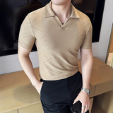 DS020-P48男士短袖冰丝POLO衫夏季新款时尚百搭修身立体T恤，男装T恤，星座1606-1