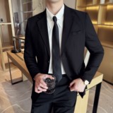 男士韩版修身西服竹节纹时尚休闲西装外套DX56-P148，男装西服套装，星座1606-1