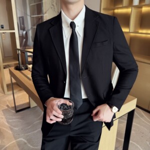 男士韩版修身西服竹节纹时尚休闲西装外套DX56-P148图片