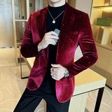 丝光绒韩版修身西服烫金时尚西装外套DX15-P148，男装西服套装，星座1606-1