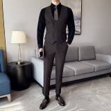 简约韩版修身西装马甲套MJT2514-P135，男装西服套装，星座1606-1