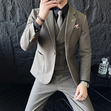 韩版修身商务西服毛呢西装三件套1824-P235，男装西服套装，星座1606-1