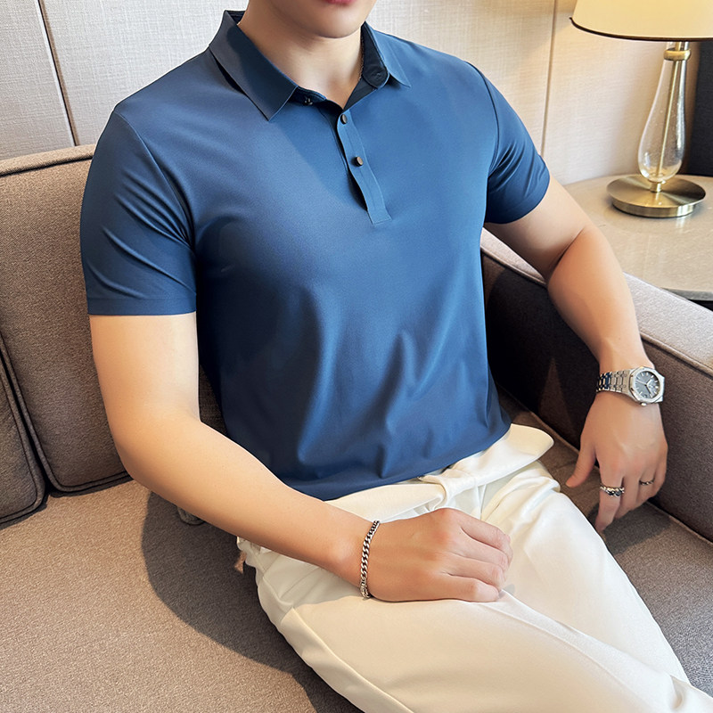夏季男士PLO衫冰丝无痕高弹上衣男短袖1199-P38,男装T恤,星座1606-1