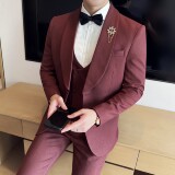 青果领结婚礼服西装韩版修身西服套装2511-P275，男装西服套装，星座1606-1