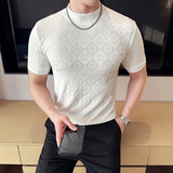 DS006-P38男士半高领短袖T恤春夏新款时尚百搭修身立体打底衫，男装T恤，星座1606-1
