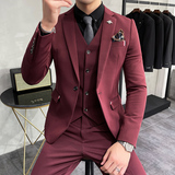 韩版修身商务西服织带款西装三件套1825-P255，男装西服套装，星座1606-1