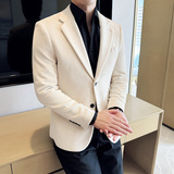 雪尼尔韩版修身西服海藻纹时尚拼色西装外套DX08-P148，男装西服套装，星座1606-1