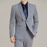 男士商务时尚休闲西服青果领西装套装2526-P215，男装西服套装，星座1606-1