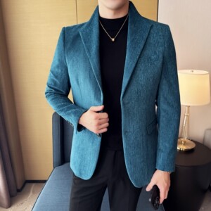 新中式立领时尚休闲西装外套男士韩版修身西服DX65-P148图片