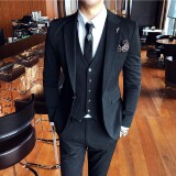 韩版修身商务休闲西服虚线条纹西装三件套1823-P245，男装西服套装，星座1606-1