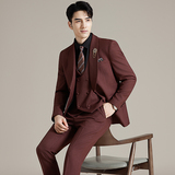 青果领结婚礼服西装韩版修身西服套装2511-P275，男装西服套装，星座1606-1