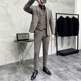 韩版修身商务西服条纹一粒扣西装三件套1815-P280，男装西服套装，星座1606-1