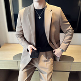 春夏抖音金属卡扣微宽松版型西服套装2305-P220，男装西服套装，星座1606-1