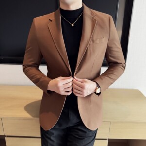 男士韩版修身西服竹节纹时尚休闲西装外套DX56-P148图片