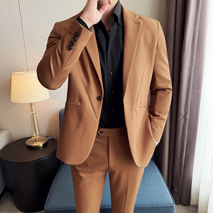 韩版修身西服时尚休闲商务西装两件套LJT2503-P230图片