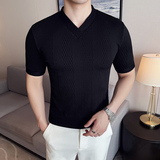 DS016-P39男士V领短袖T恤春夏新款时尚百搭修身立体打底衫，男装T恤，星座1606-1