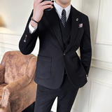 韩版修身商务西服毛呢西装三件套1824-P235，男装西服套装，星座1606-1