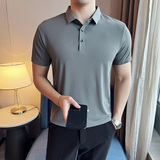 柏林格冰丝无痕高弹薄款PLO衫上衣男短袖8821-P58，男装T恤，星座1606-1