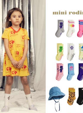 现货 瑞典 mini rodini 26ss 春夏 儿童全面舒适弹力短袜防晒帽