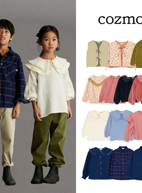 现货 西班牙 COZMO 24AW 秋冬小众新款长袖娃娃领T恤马甲毛衣衬衫