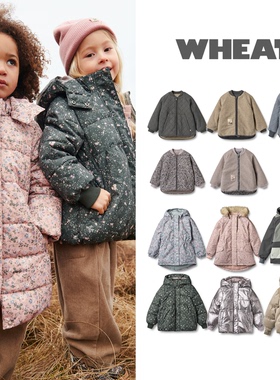 现货 丹麦 wheat 25aw 秋冬儿童户外防风保暖棉服加绒外套长裤
