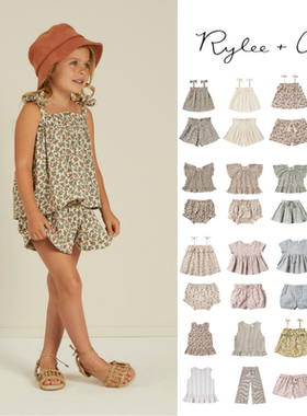 季末折扣 rylee and cru 春夏宝宝女童时髦洋气吊带上衣短裤半裙