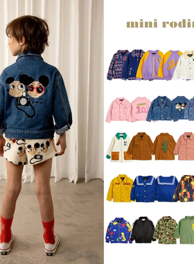 季末折扣 MINI RODINI 秋冬儿童经典飞行员风衣夹克 酷炫牛仔外套