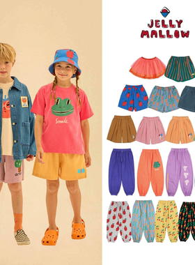 现货 Jelly Mallow 25ss 春夏儿童亲肤舒适中裤灯笼裤防蚊裤子