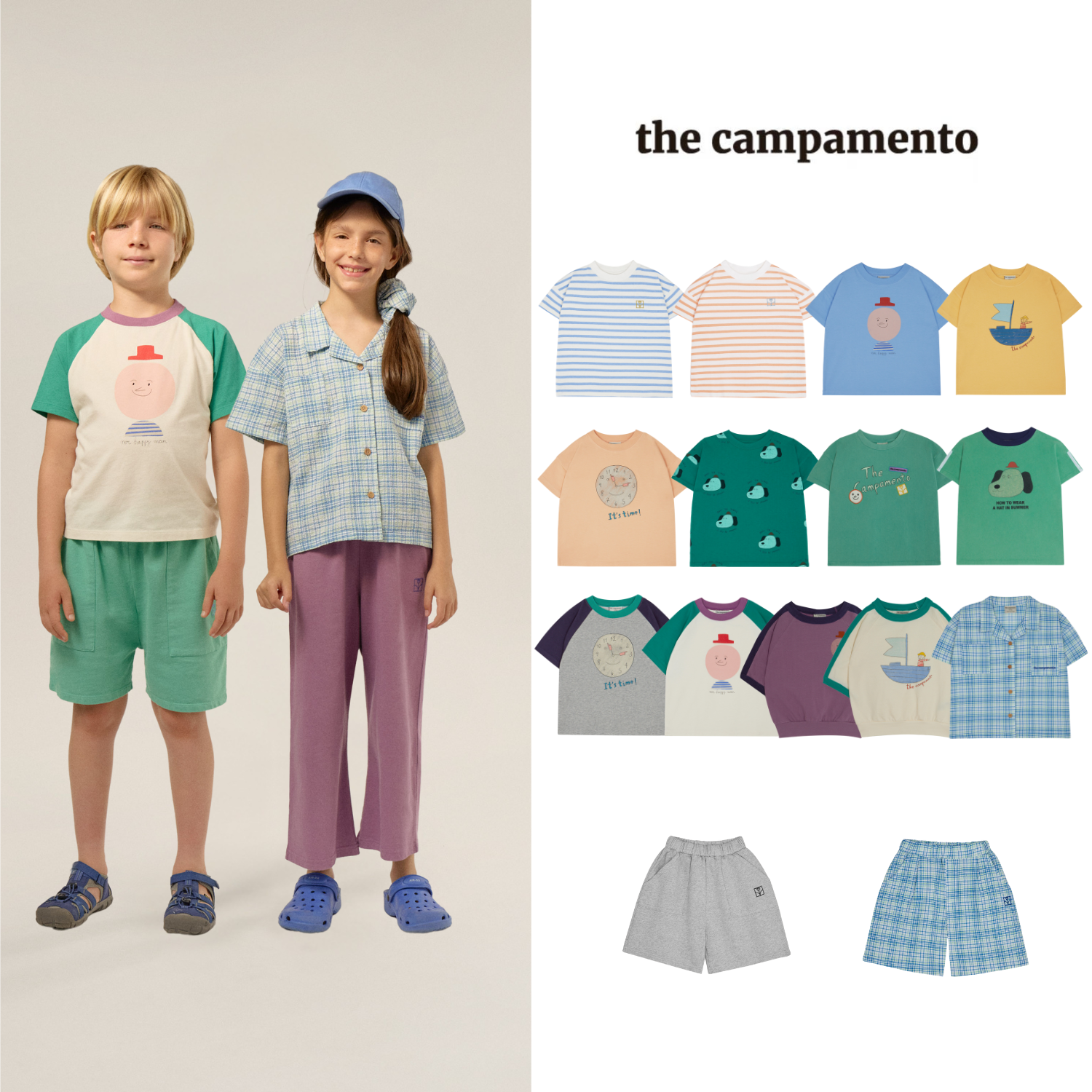 现货 西班牙 THE CAMPAMENTO 25SS 春夏新款儿童短袖T恤短裤衬衫