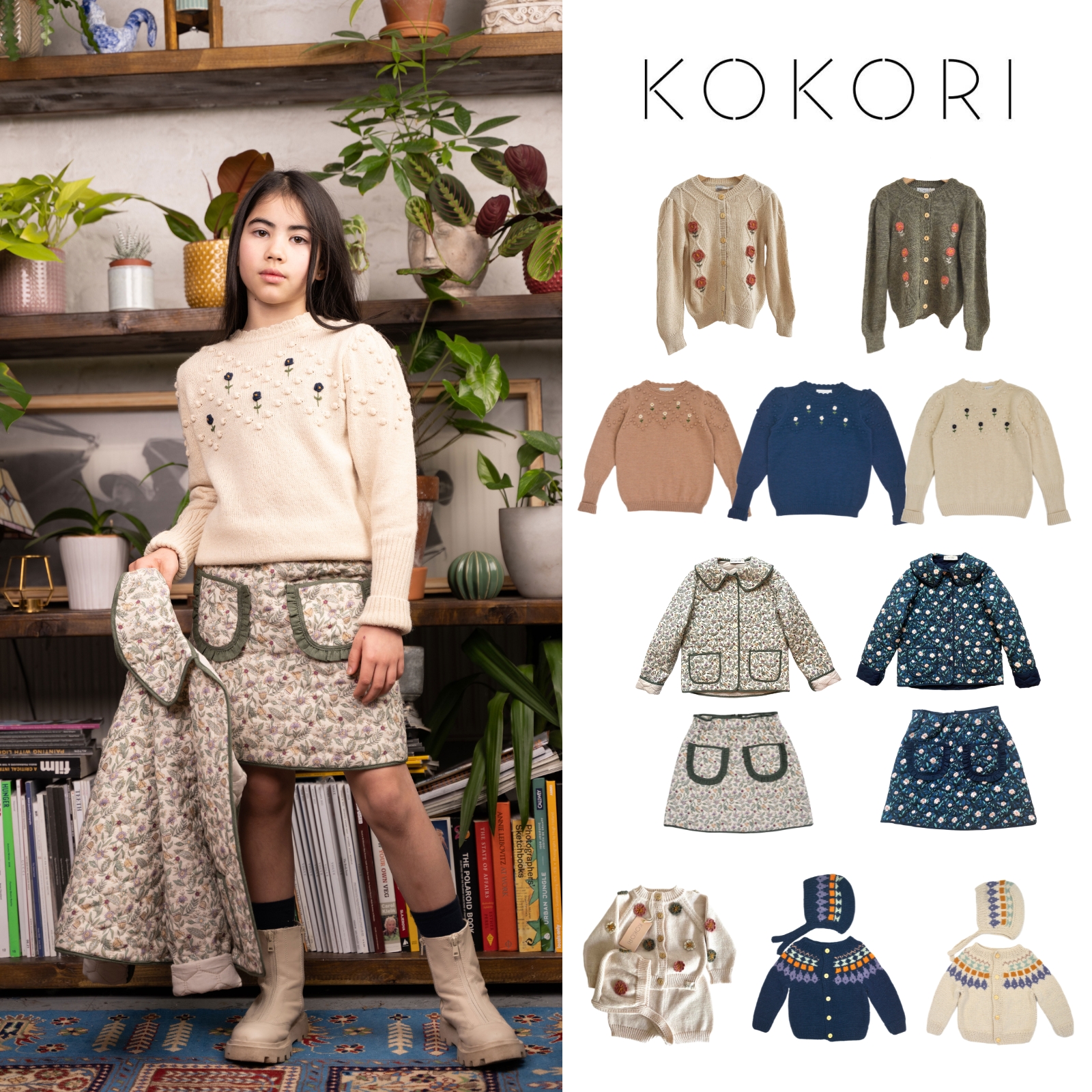 保暖棉服外套开衫半裙针织衫套装