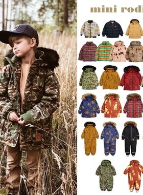 季末折扣 MINI RODINI 秋冬经典儿童连帽保暖棉服户外棉袄滑雪服