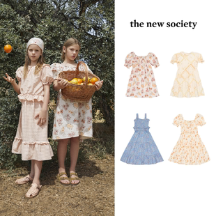 现货 the new society 23ss 女童法式甜美泡泡袖花朵公主连衣裙子