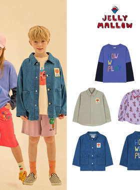 现货 Jelly Mallow 25ss 春夏儿童时尚舒适印花图案长袖T恤外套