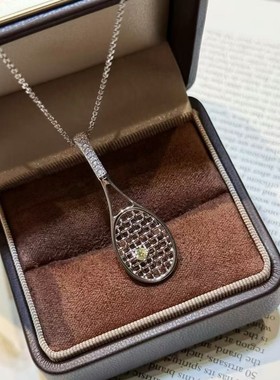 纯银S925棒球拍项链甜酷风