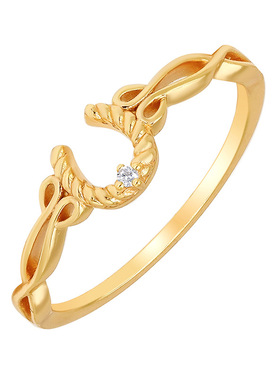 日系幸运马蹄925银镶钻女戒