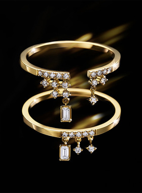 轻奢S925纯银流苏开口女士戒指