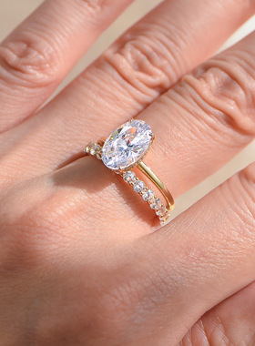 925银5.5ct冰花切锆石套戒