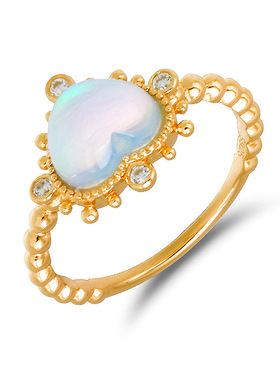 轻奢甜美S925镀金极光澳宝戒指